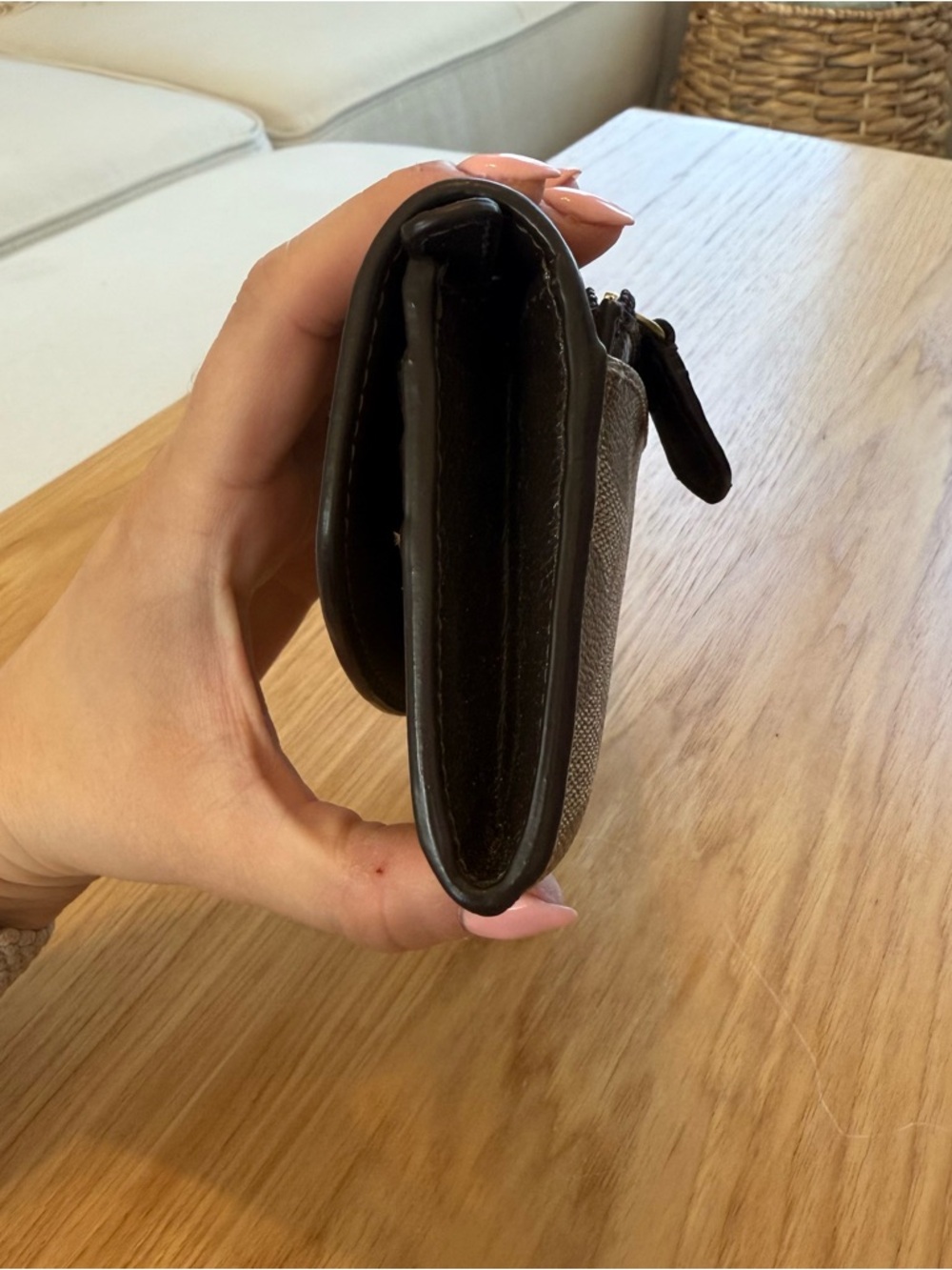 Coach Signature Canvas Continental Wallet in Brown - Picture 5 of 14